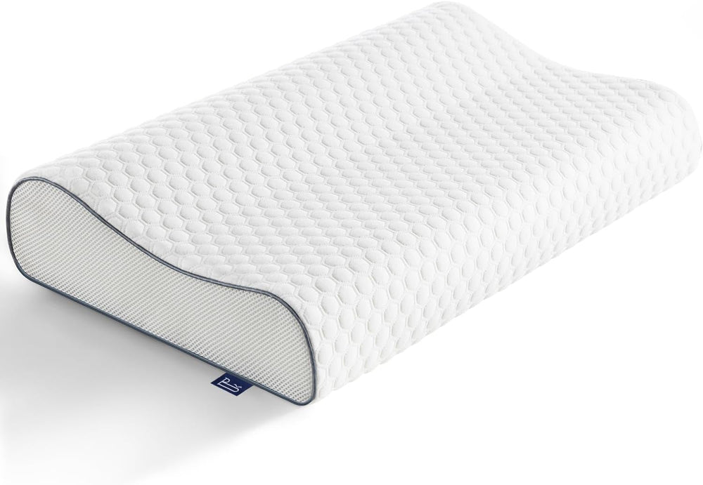 Pernă BedStory din spumă cu memorie, pernă cu suport pentru gât reglabilă pe înălțime, pernă ergonomică, pernă pentru dormit pe o parte pentru cei care dorm pe spate și pe burtă (60x36x12/10 cm)