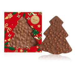Venchi, Brutto&Buono, Tabletă de ciocolată cu lapte făcută manual cu „alune de pădure Piemont” în formă de brad, 200 g, fără gluten, Colecție de Crăciun în ediție limitată, Idee de cadou