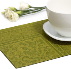 Papstar, 50 de șervețele "ROYAL Collection" 1/4 fold 40 Cm X 40 Cm verde măslin "Ornamente", #81746