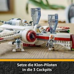 LEGO Star Wars 75402 ARC-170 Starfighter Spielzeug mit 4 Minifiguren inkl. Klon-Piloten und R4-P44 Droide, Sammlerstück, Geschenk für Fans von Die Rache der Sith und Jungen und Mädchen ab 9 Jahren