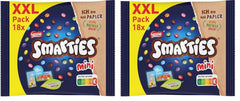 Pungi Nestlé SMARTIES Mini XXL, linte colorată cu ciocolată, ideale pentru a fi împărțite și gustate cu familia și prietenii, culori naturale, ambalaj reciclabil, pachet de 2 (1 x 259g)