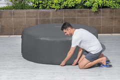 Pachet format din cada cu hidromasaj Lay-Z-SPA Miami AirJet™, 180 x 66 cm, 2-4 persoane, rotundă, neagră + husă termică Lay-Z-SPA Xtras EnergySense Ø 180 x 66 cm, rotundă