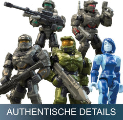 MEGA Halo Flotteneinsatzkommando Warthog - mit authentischen Details und aktivem Federungssystem, inklusive 5 beweglicher Sammelfiguren, 469 Bausteine und Teile, ab 13 Jahren, HNC57