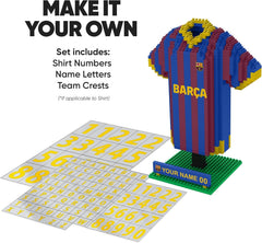 FOCO Offizielles Lizenzprodukt FC Barcelona Personalisiert BRXLZ Schreibtisch Hemd 3D Bricks Building Konstruktionsspielzeug