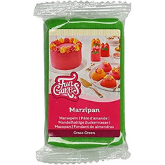 FunCakes pastă de zahăr cu migdale (marțipan olandez) Grass Green: Ușor de folosit și netedă, perfectă pentru decorarea prăjiturilor, halal, kosher și fără gluten, 250 g (pachet de 2) Pasta de zahar Naty Shop Iarbă verde 250 G (1 pachet)