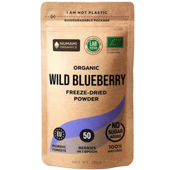 Pulbere organică de afine sălbatice, afine întregi liofilizate, 100% calitatea alimentelor crude, bogate în antioxidanți și vitamina C, fără zahăr adăugat, recoltate în Europa de Nord Produse deshidratate Naty Shop 125 Gms