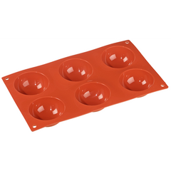 Forma Silicon Semisfere 6 Cavitati - Rezistente La -60°C Pana La 230°C Potrivit Cuptor Microunde Congelator Spalator Vase