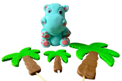 Set 3 decoratiuni comestibile din zahar, Hipopotam Decoratiuni din Pasta de Zahar Nati Shop