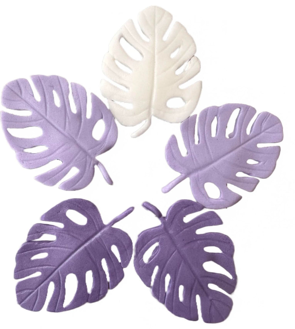 Set 5 decoratiuni comestibile din zahar, Frunze exotice Decoratiuni din Pasta de Zahar Nati Shop