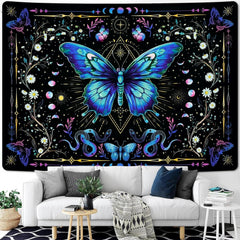Tapiserie alishomtll fluture faza lunii florale daisy negru Casa - Accesorii si Decoratiuni Naty Shop