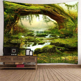 Tapiserie psychedelictapiserie padure luminoasa lumina soarelui hanging peisaj Casa - Accesorii si Decoratiuni Naty Shop Multi 200L X 180B Cm