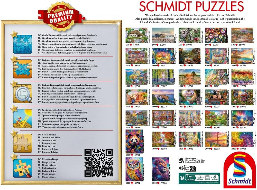 Schmidt Spiele 58344 La masa de puzzle, puzzle de 1000 de piese Puzzle Naty Shop