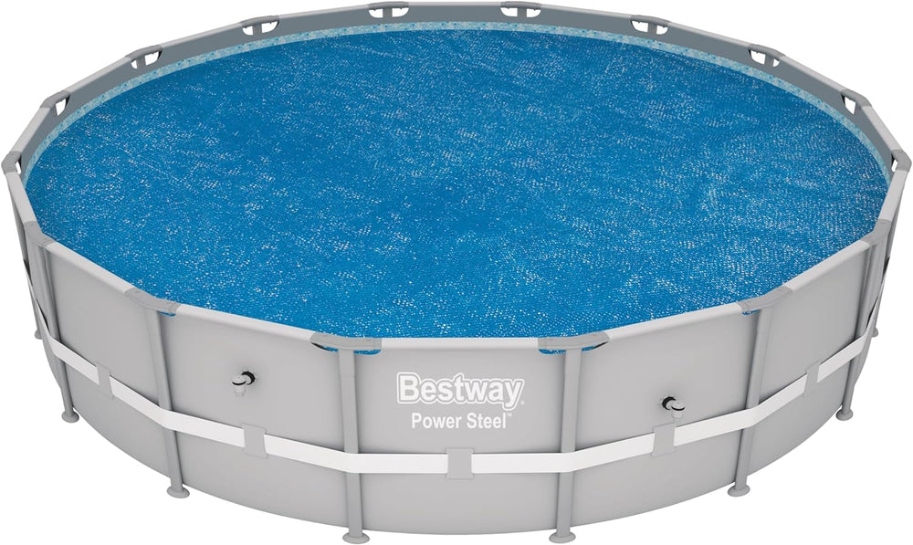 Prelată solară pentru piscină Bestway Flowclear, Ø 356 cm, pentru piscine rotunde supraterane de 366 cm și 396 cm, albastră, 58242
