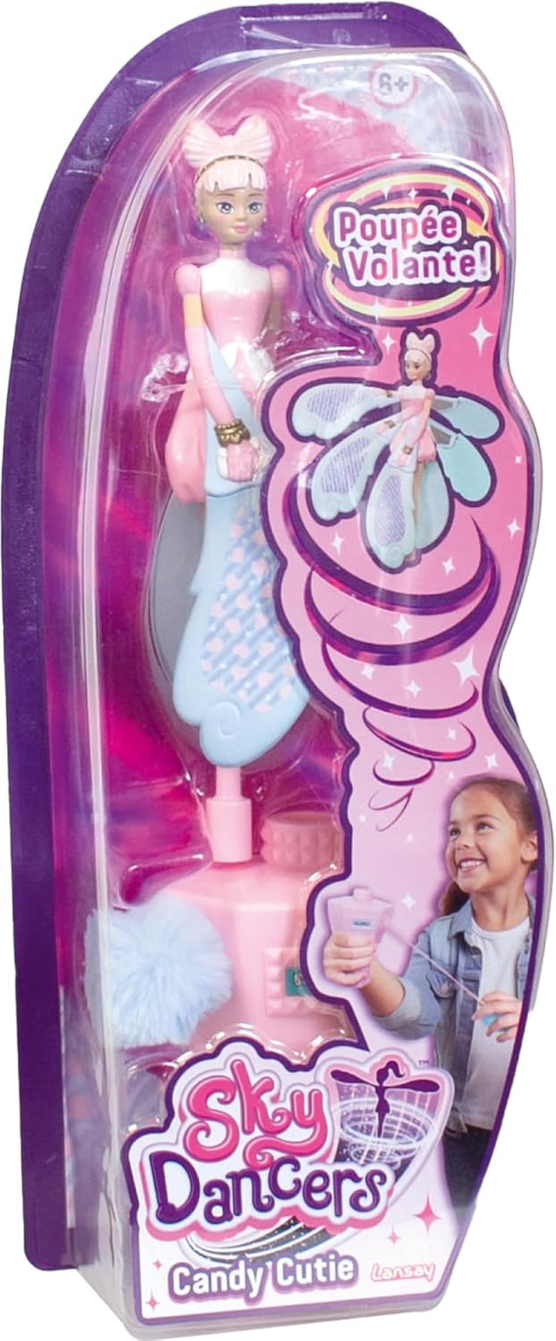 Lansay - Sky Dancers - Candy Cutie Puppe - Magische Fliegende Feenpuppe für Kinder ab 6 Jahren - Fee-Puppe, die mit ihrem Schnur-Launcher in die Luft fliegt - Funktioniert ohne Batterien
