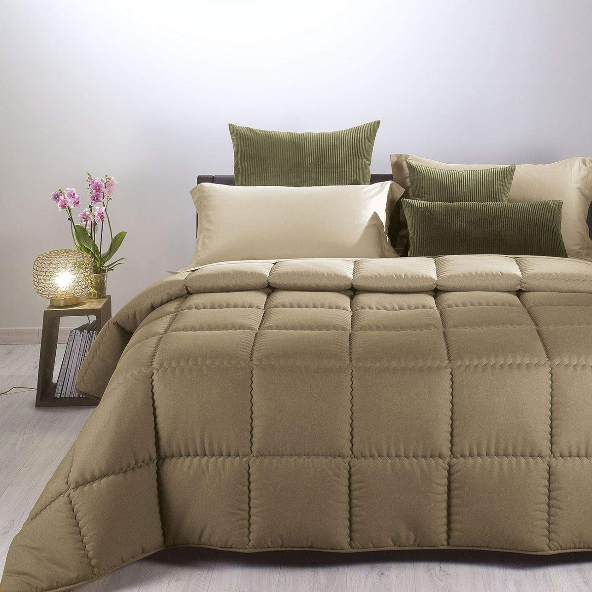 Cuvertură modernă Caleffi, microfibră, taupe, pat dublu Plapumi si pilote Naty Shop Titlu implicit