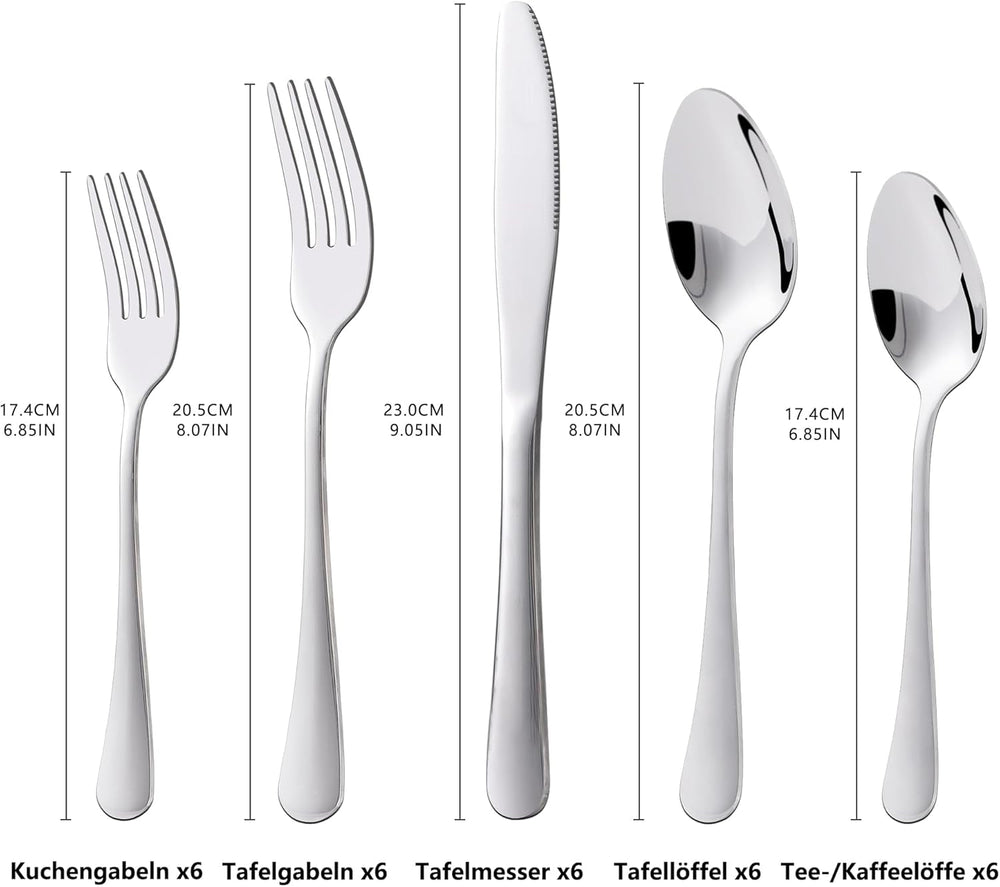 Kitchenboss set tacâmuri 6 persoane: Set de tacâmuri 20 sau 30 de piese Bucatarie Naty Shop