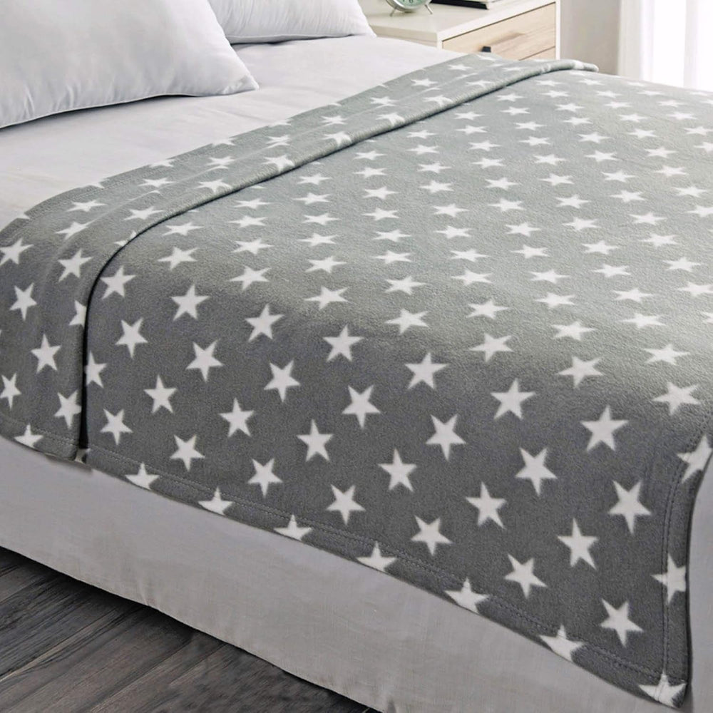 DREAMSCENE pătură confortabilă pătură pufoasă pătură fleece - living pătură cald iarna moale, canapea pătură, pătură canapea, pătură cuddly copii, living & pături cuddly 120X150Cm, canapea arunca pătură gri stele Paturi si Cuverturi Besuche den DREAMSCENE-Store