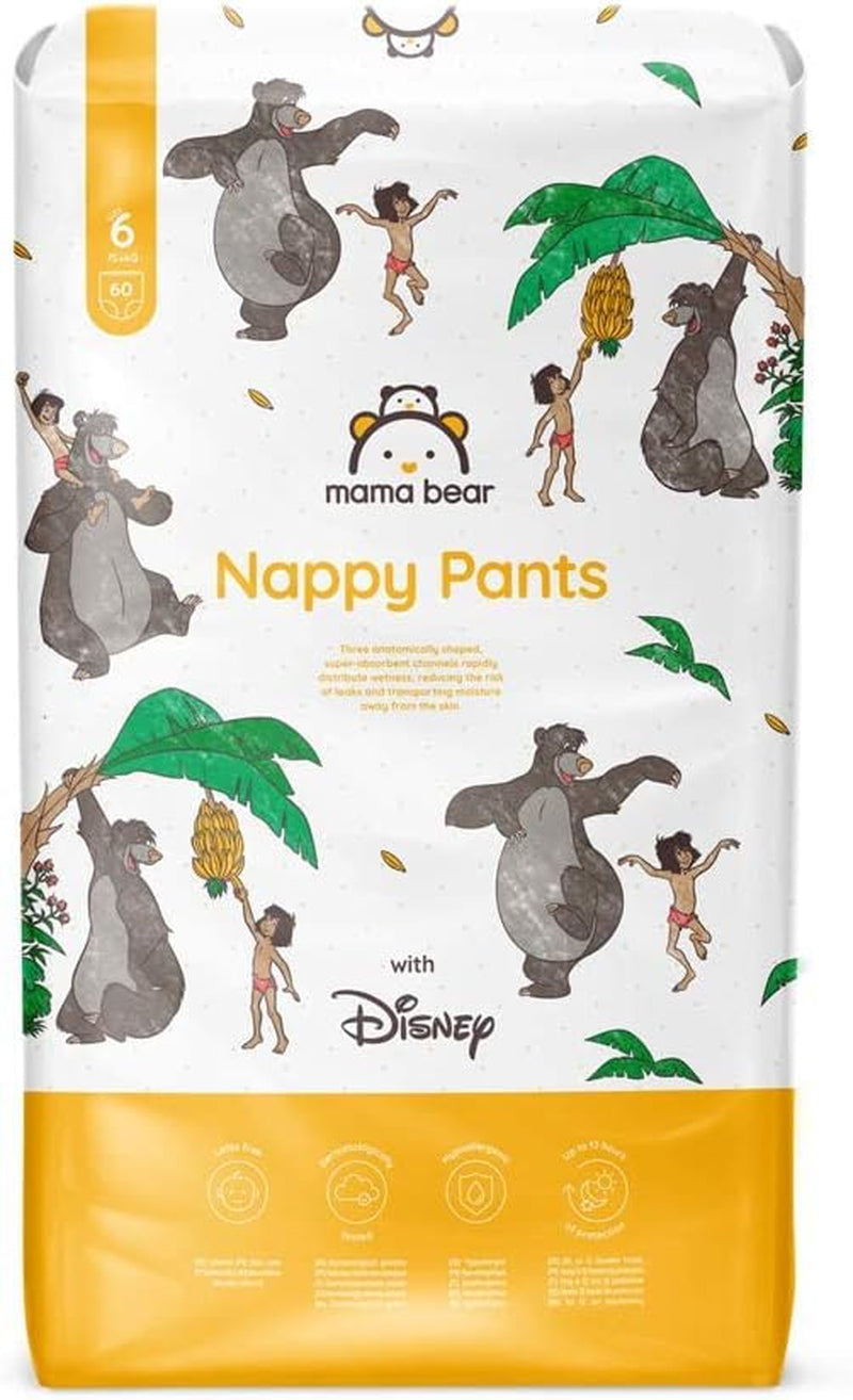 Marcă Amazon: Mama Bear Disney Mărimea 6 (15+ kg) – Pachet lunar, Alb, 120 de bucăți (2 pachete a câte 60)