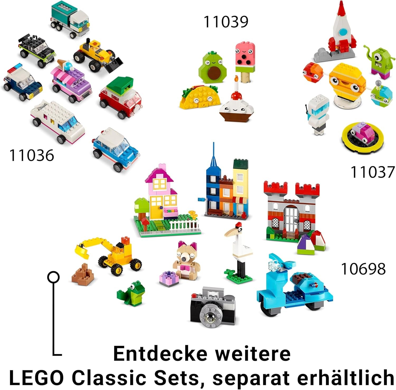 LEGO Classic Kreative Dinosaurier, Bauset mit Modellen und Tierfiguren aus Steinen, fantasievolles Spielerlebnis, Geschenk für Jungen und Mädchen ab 5 Jahren, inklusive T.Rex und Triceratops 11041