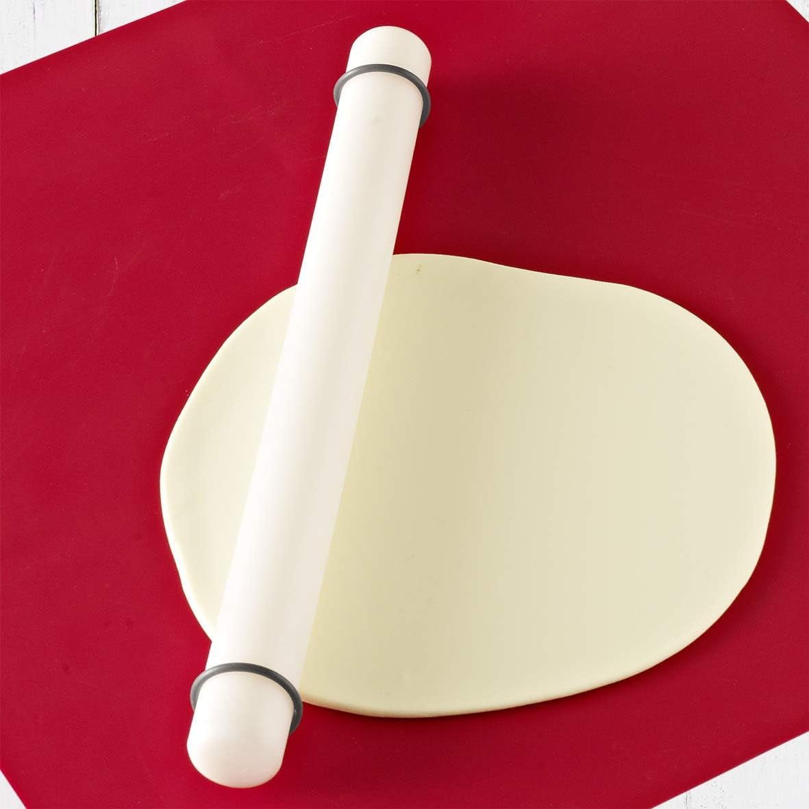 Sucitor Easy Baking, 40 cm, alb, cu inele distanțiere din silicon, fabricat din plastic alimentar