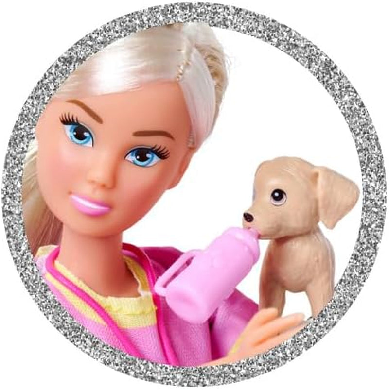 Simba Steffi Love Dog Trainer, Spielpuppe als Hundetrainerin mit einem Trainingsparcour, 3 Hunden und Zubehör, 29cm, ab 3 Jahren