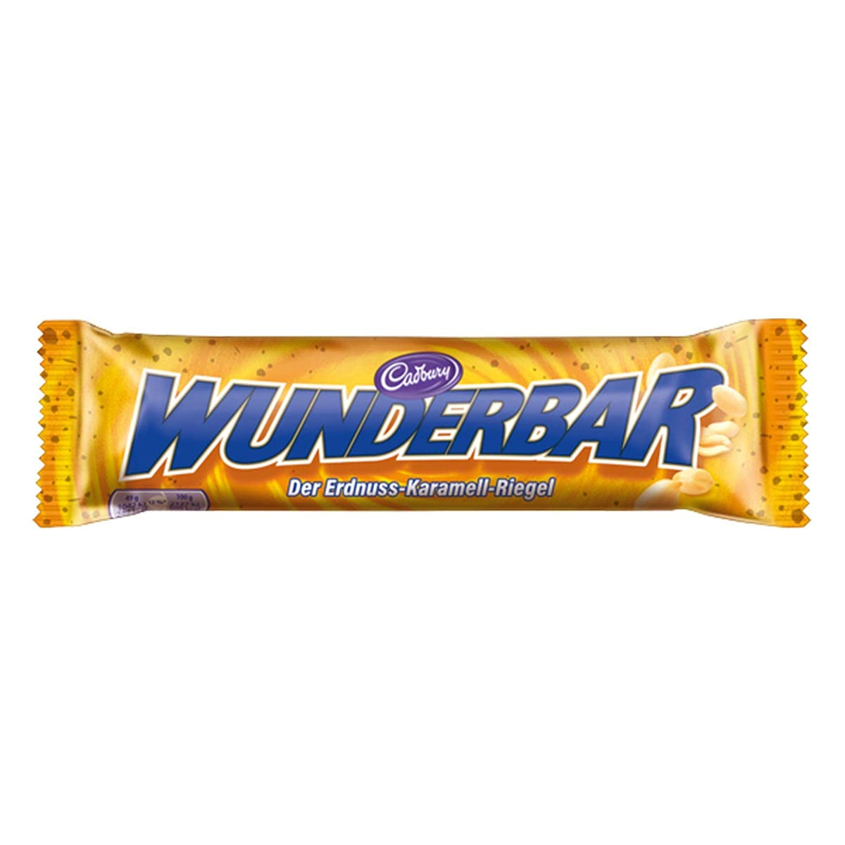 WUNDERBAR Arahide – Batoane caramel cu arahide ambalate individual cu bucăți crocante de arahide – 24 x 49g