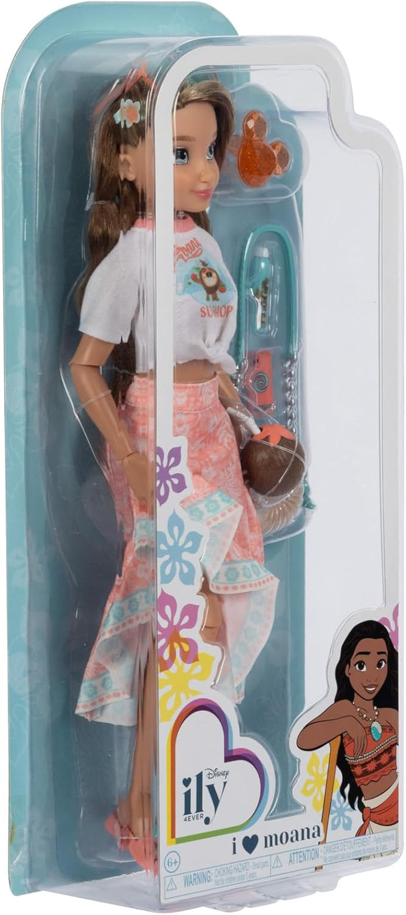 Disney ILY 4EVER Vaiana Modepuppe mit Zubehör, 29 cm, 13 Bewegungspunkte, offiziell lizenziert von Jakks Pacific. Komplett mit kombinierbarem Zubehör und glitzerndem Micky-Ring!