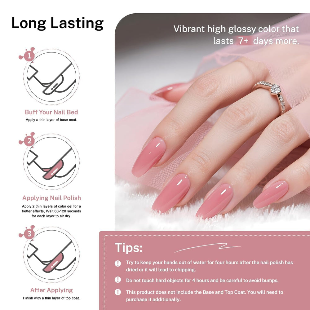 JODSONE Oja Roz Pădure 16,5 ml, Volum Mare, Oja Roz Deschis cu Uscare Rapidă, Culoare de Lungă Durată și Uscare Rapidă, Nail Art DIY, Manichiură Acasă, Cadou pentru Femei
