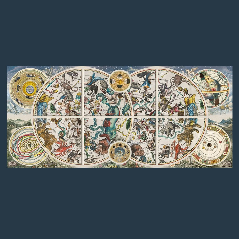 Trefl Prime - Puzzle UFT: Hărți celeste antice - 9000 de piese, puzzle mare cu o hartă celestă antică, cartonul cel mai gros, organic, EKO, divertisment pentru adulți și copii începând cu 12 ani Puzzle Naty Shop