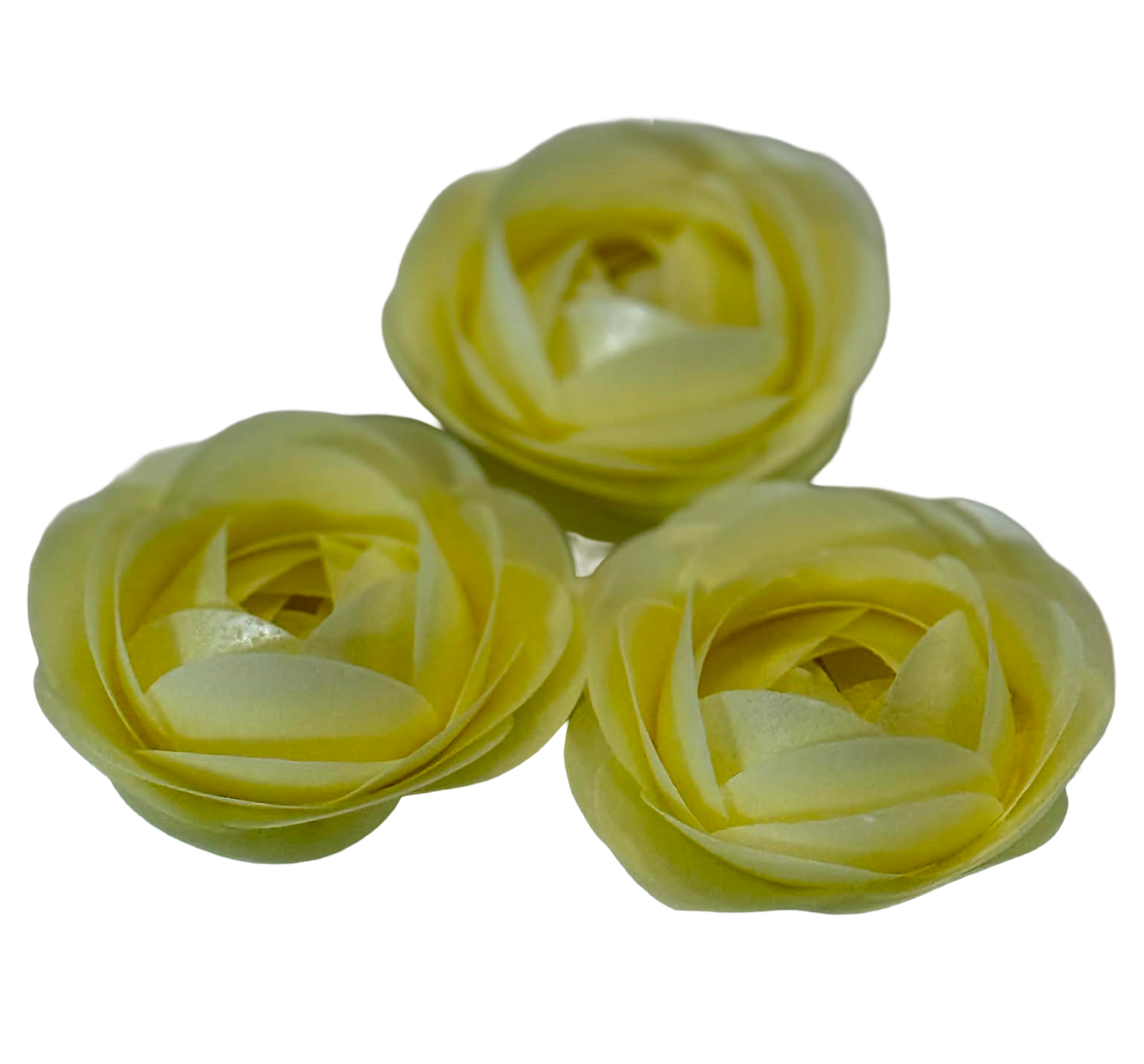 DulceVafa Decorațiuni Comestibile Din Vafa Trandafiri Galbeni - Set Cu 3 Flori Napolitane, Diametru 8 Cm