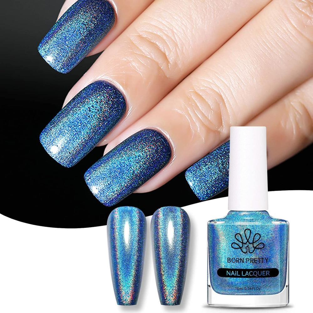 Born Pretty Oja cu Glitter, Rainbow Shining Glitter Super Shine Oja Nail Art Neagră