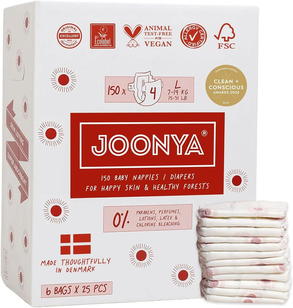 Scutece pentru bebeluși, mărimea 3M (4-8 kg) - 1 pungă de 28 - Fără substanțe nocive, ecologice, foarte absorbante, potrivite pentru utilizare nocturnă, ultra-subțiri și moi - Fabricate în Danemarca