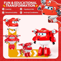 Auldey EU740283 Super Wings Transformer Figura JETT Supercharge 12 Cm, Colorat Action figures Naty Shop