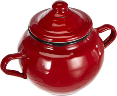 Zahărniță Roja cu capac, 0,5 l, din oțel emailat roșu, 10 x 10 x 20 cm, 2 bucăți