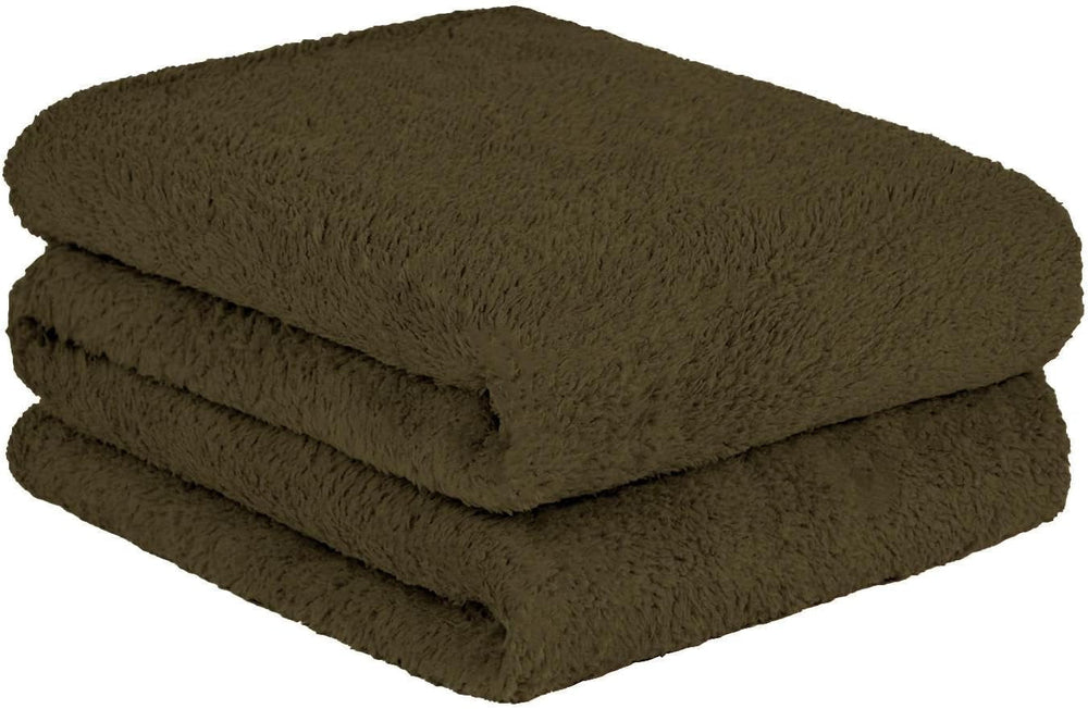 Brentford's Teddy Fleece Blanket, Pătură mare pentru pat, plușată, super moale, caldă, pentru canapea, pat, cuvertură de pat, negru - 150 X 200 Cm Paturi si Cuverturi Besuche den Brentfords-Store Khakigrün 150 X 200 Cm