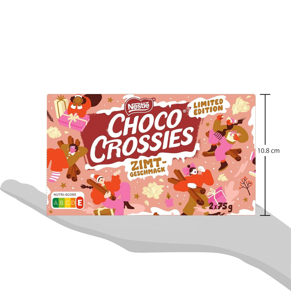Scorțișoară Nestlé, fulgi ușori și crocanți și migdale crocante, acoperite cu o glazură albă care se topește în gură și aromă de scorțișoară, 1 pachet (2 x 75g)