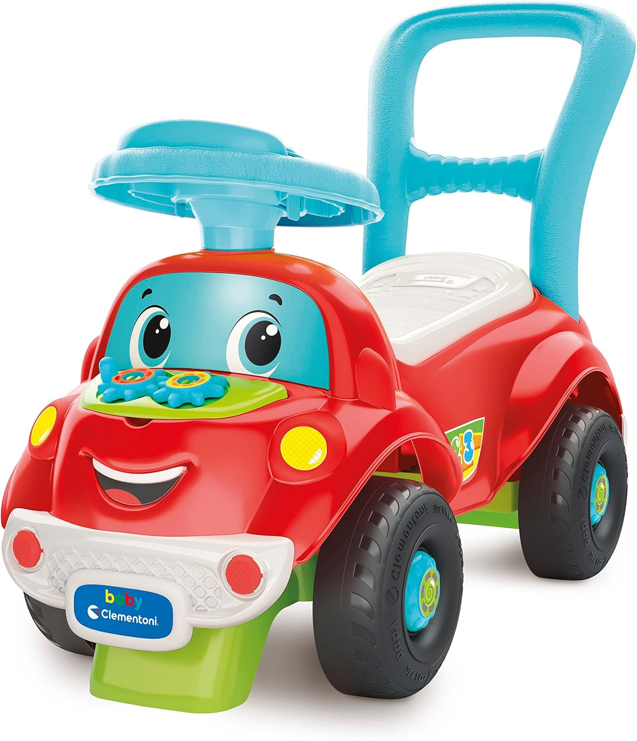 Clementoni - 17747 - Nicolò Go Go 3 în 1 - Mașină de echitație, vorbitor electronic de învățare, primii pași, lumini și sunete, joc pentru copii de 1 an - Made in Italy Jucarii Bebe Naty Shop Titlu implicit