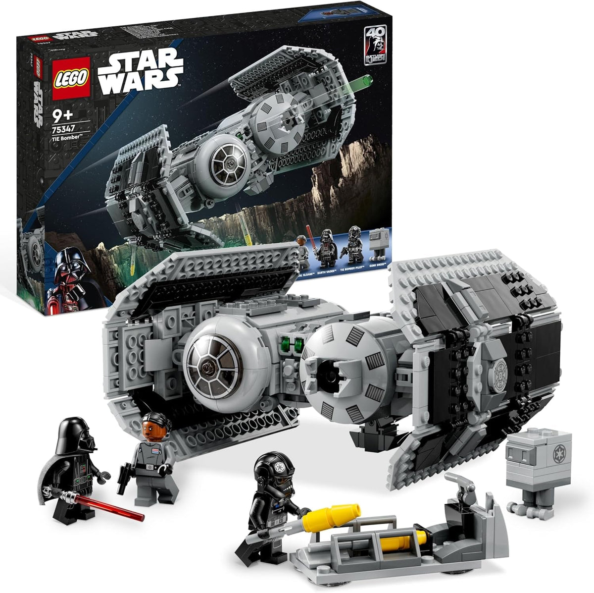 LEGO 75347 Star Wars TIE Bombe Spielzeug mit Darth Vader Minifigur mit Lichtschwert und Gonk-Droide, Starfighter Modell - Geschenk für Jungen und Mädchen ab 9 Jahren