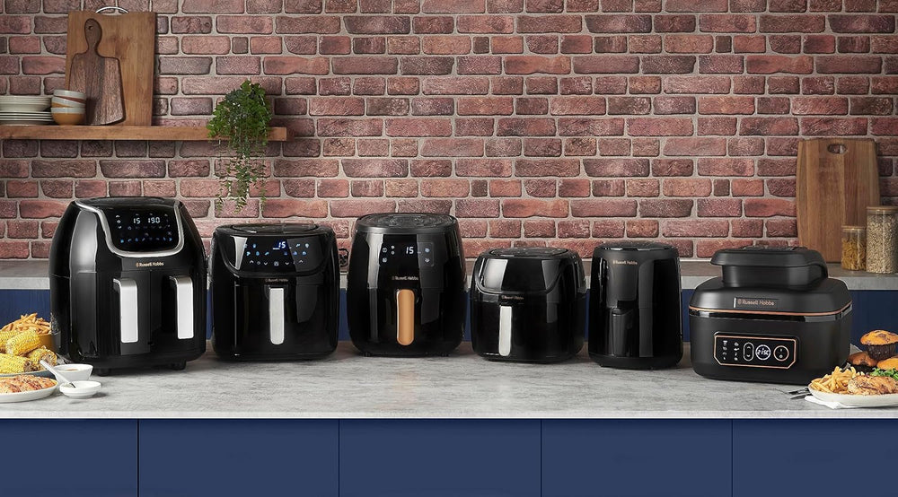 Russell Hobbs Heißluftfritteuse XXL 8L Rapid Airfryer [Kompaktes Gehäuse,7 Kochfunktionen,10 Programme] Satisfry (Spülmaschinenfest, Max 220°C, Fritteuse Ohne Öl, Grillen, Backen, Braten) 27170-56 Naty Shop