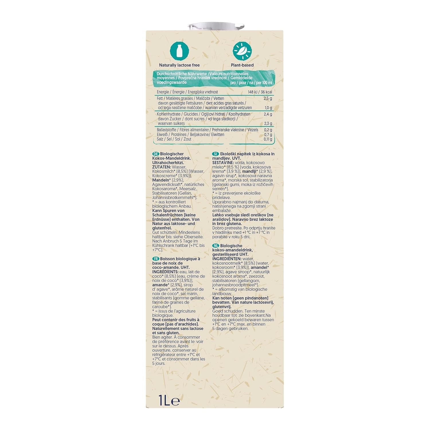 Alpro Bio Kokos-Mandeldrink – 8 x 1 l