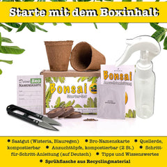 Bonsai Anzuchtset Von Growbro - ZÜCHTE DEINEN EIGENEN BONSAI BRO, Bonsai Starter Kit Inkl. Samen, Sprühflasche, Uvm.
