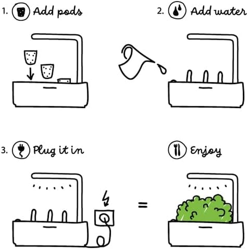 Click and Grow Growbox, Smart Garden, mai ușor decât un sistem de creștere hidroponic, grădină de interior, grădină de plante aromatice, seră de interior cu 3 capsule de plante incluse, alb