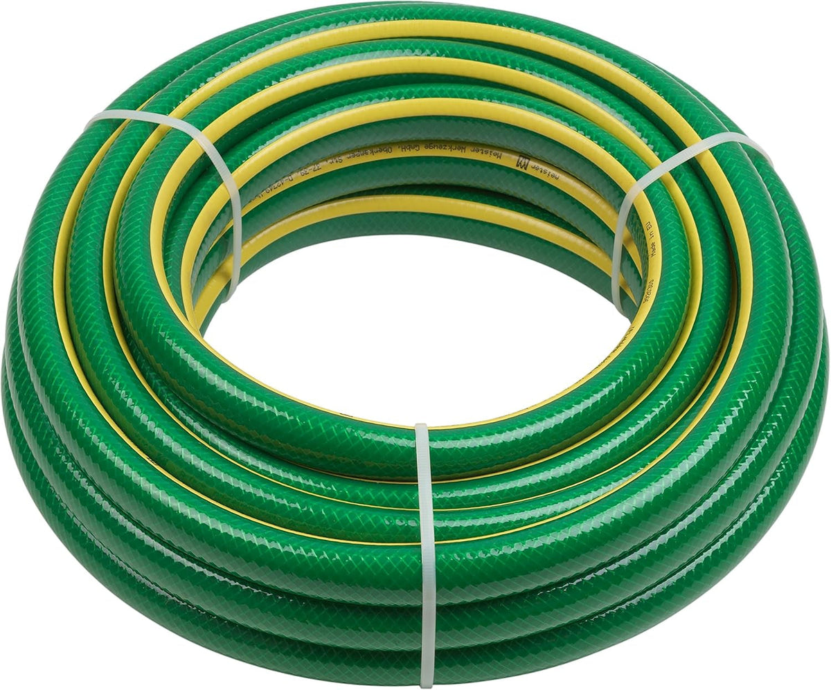 Furtun de grădină Meister țesut încrucișat, 19,05 mm (3/4 inch) - Lungime 20 m - Pentru udarea suprafețelor mici - Rezistent la strivire și abraziune - Rezistent la UV, Furtun de grădină din PVC virgin, Furtun de apă, 9920310