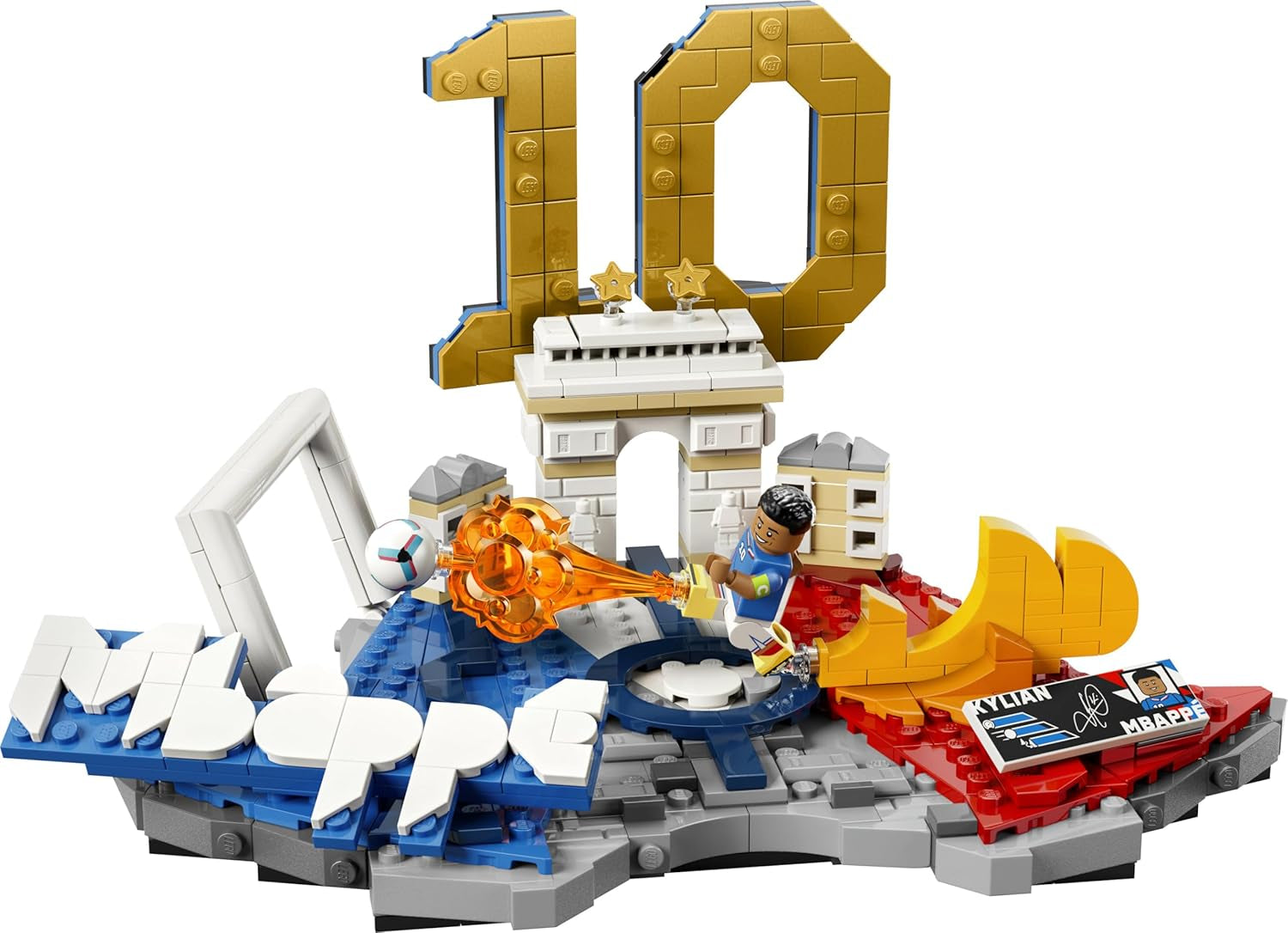 LEGO Editions Kylian Mbappé – Fußball-Highlights Spielzeug - 3D Modellbau mit Minifigur zum Sammeln - Kinderzimmer Deko - Geschenk für Jungen, Mädchen ab 10 Jahren und Erwachsene Sportfans - 43013