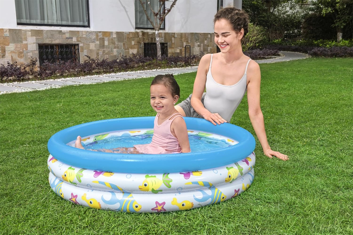 Piscină pentru copii Bestway, Coral Kids, 102 x 25 cm, 51008, Multicolor, 102 x 102 x 25 cm