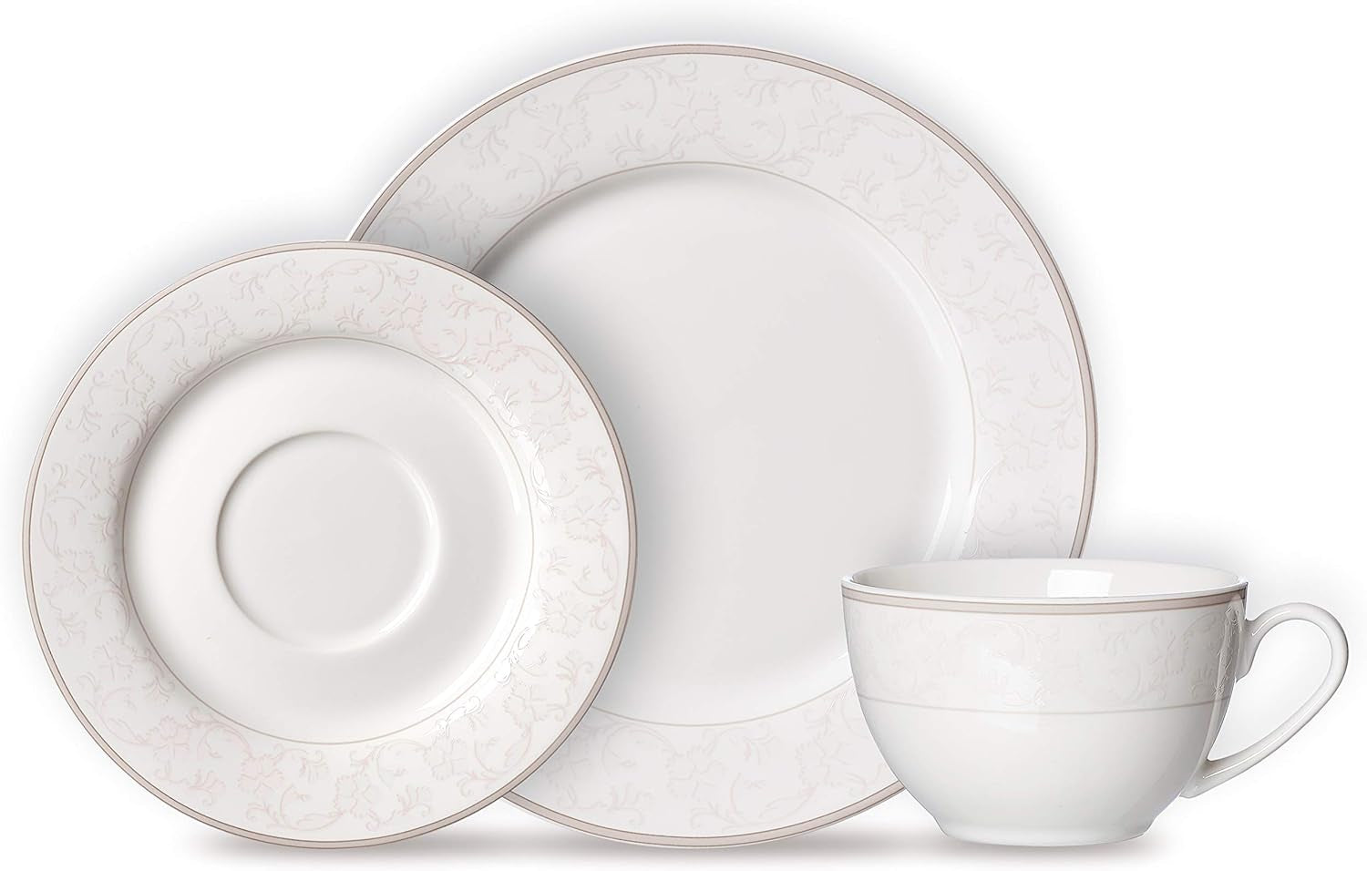 Serviciu de cafea Ritzenhoff & Breker Isabella, 18 piese, veselă din porțelan fin, alb cu ornamente, 37 x 26 x 25 cm