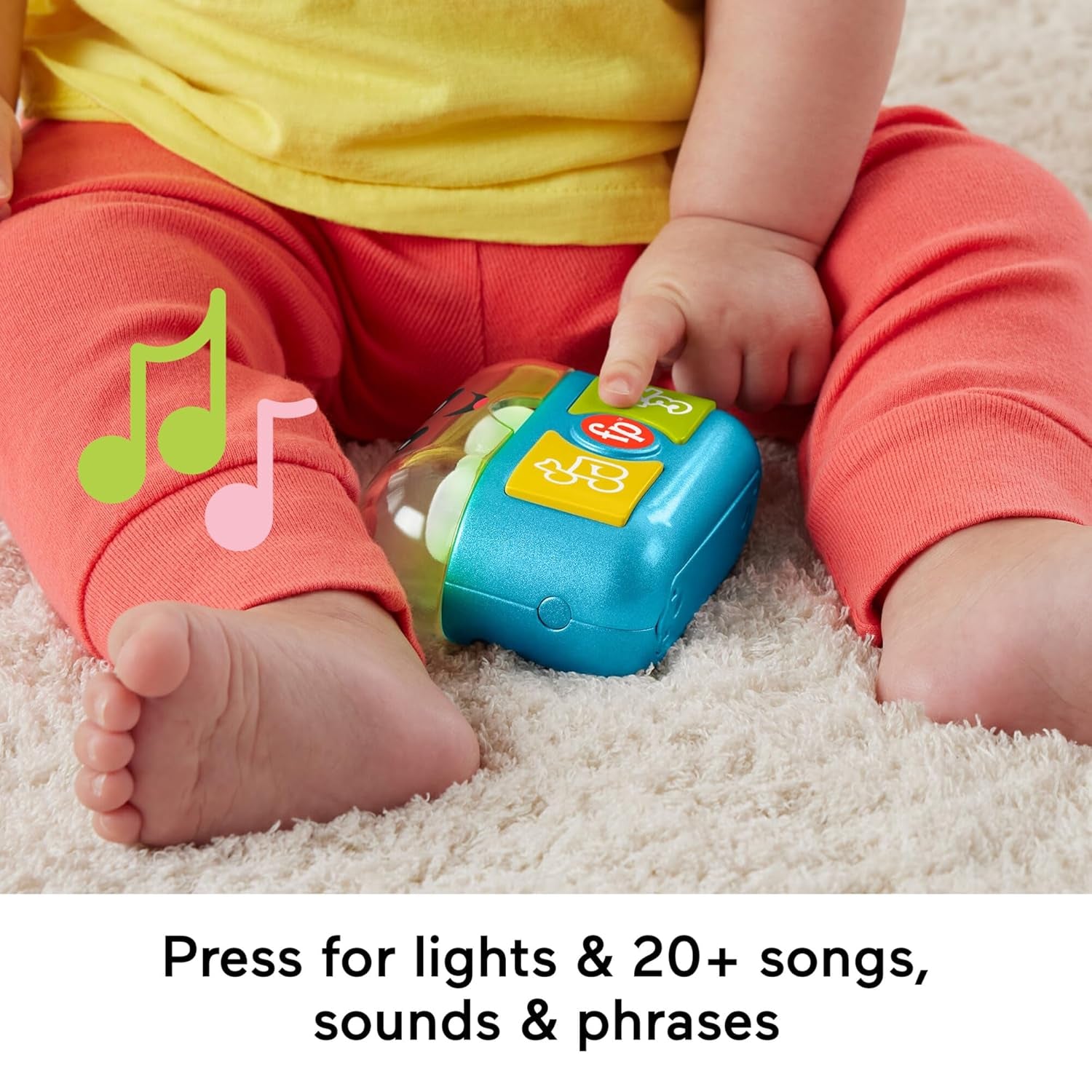 FISHER-PRICE Învățare și joacă distractivă cu dopuri de urechi pentru joacă - dopuri de urechi interactive cu lumini amuzante, cântece de învățare și activități motorii fine, peste 20 de melodii și propoziții, de la 6 luni, HWY45 Jucarii Bebe Naty Shop