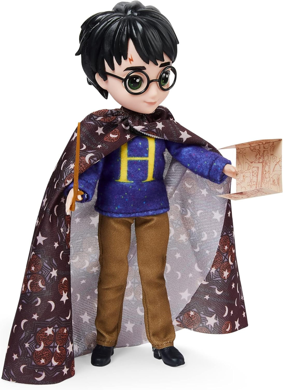 Wizarding World Harry Potter - Geschenkset mit 20,3 cm großer Harry Potter Puppe inklusive Besen, Tarnumhang und weiterem Zubehörteilen