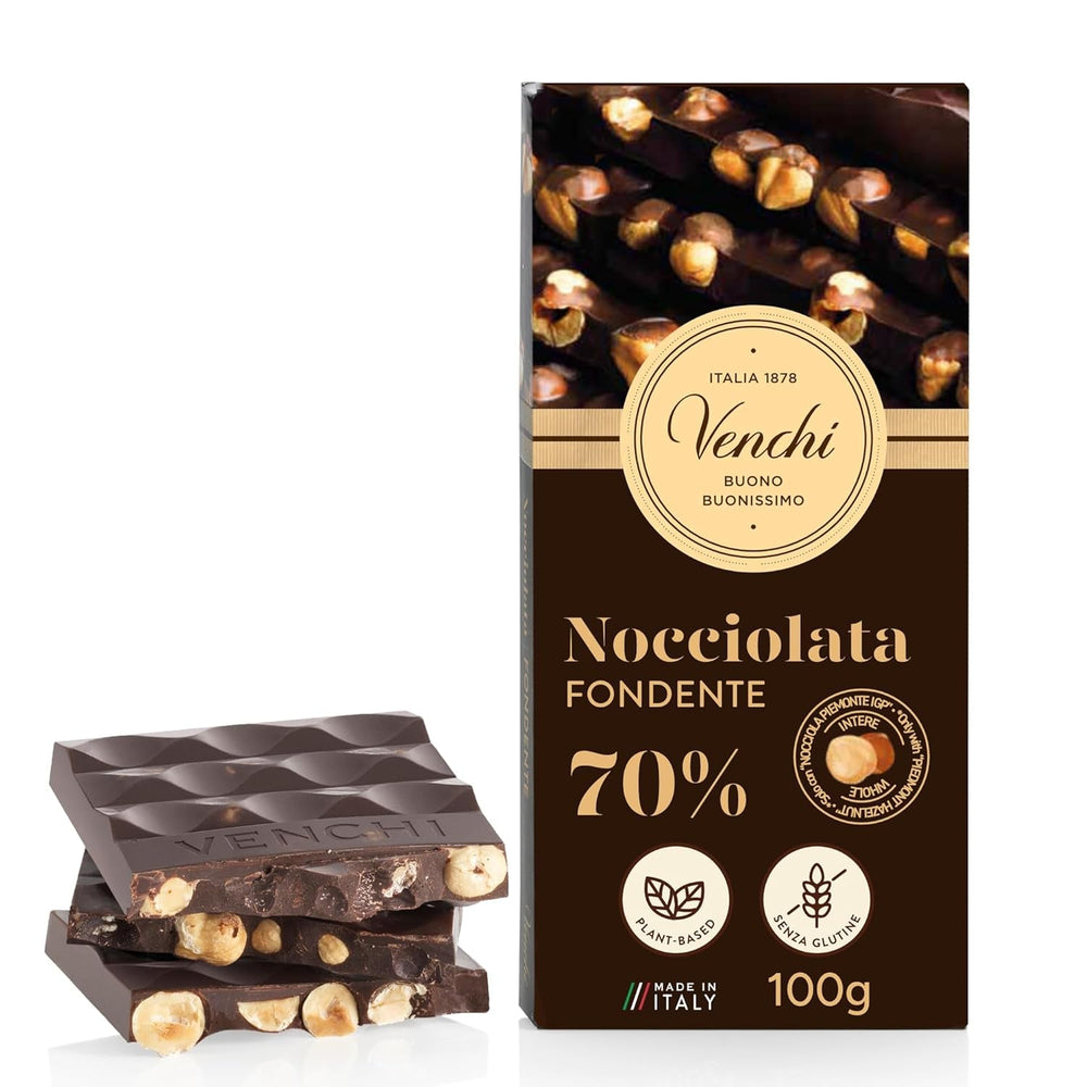 Venchi - Baton cu alune de pădure sărate, cu alune de pădure sărate, migdale și fistic, 95 g, cu „alune de pădure Piemont”, Fără gluten, Fără coloranți artificiali și fără conservanți