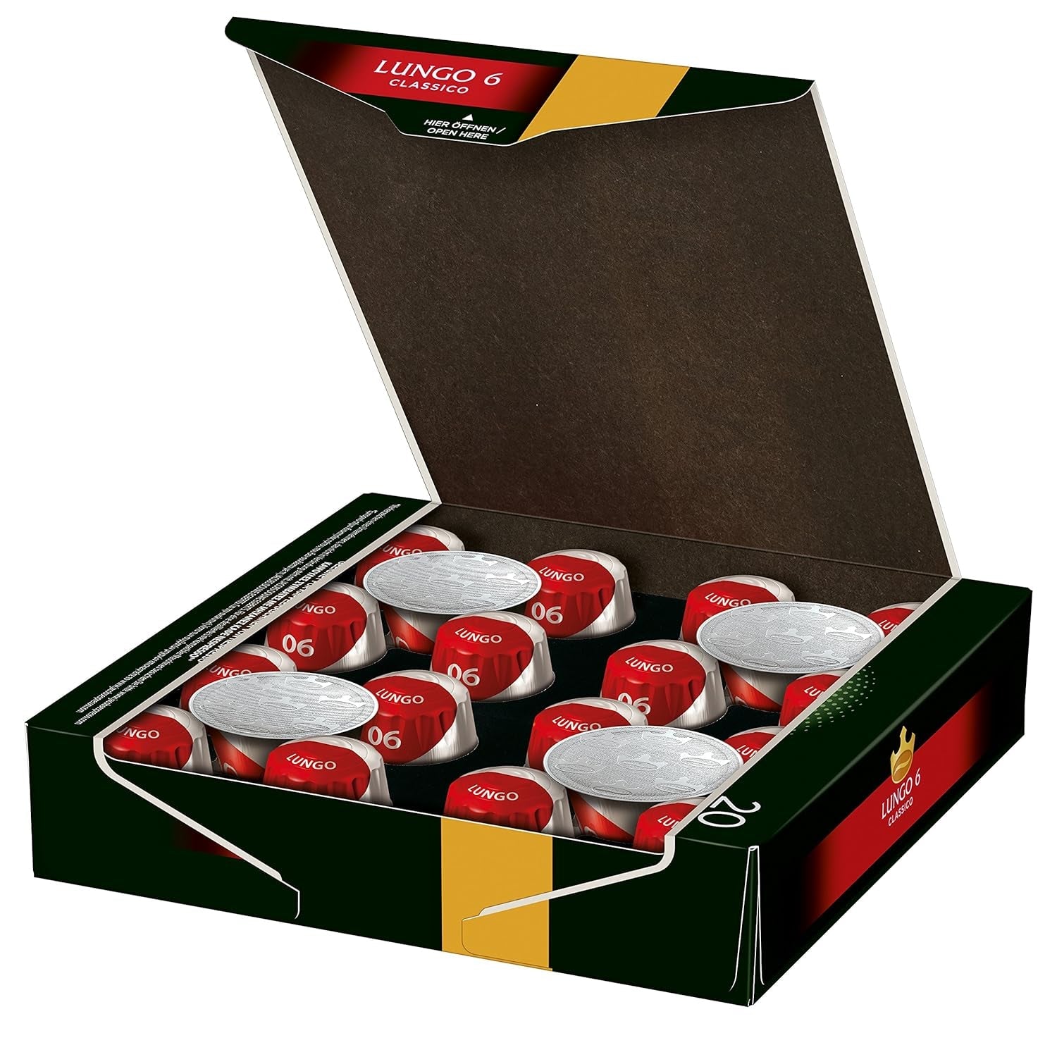 Kaffeekapseln Lungo Classico, Intensität 6 von 12, 10 x 20 Getränke & Kaffeekapseln Krönung Crema, 200 Nespresso kompatible Kapseln, 10er Pack, 10 x 20 Getränke, 1040 g